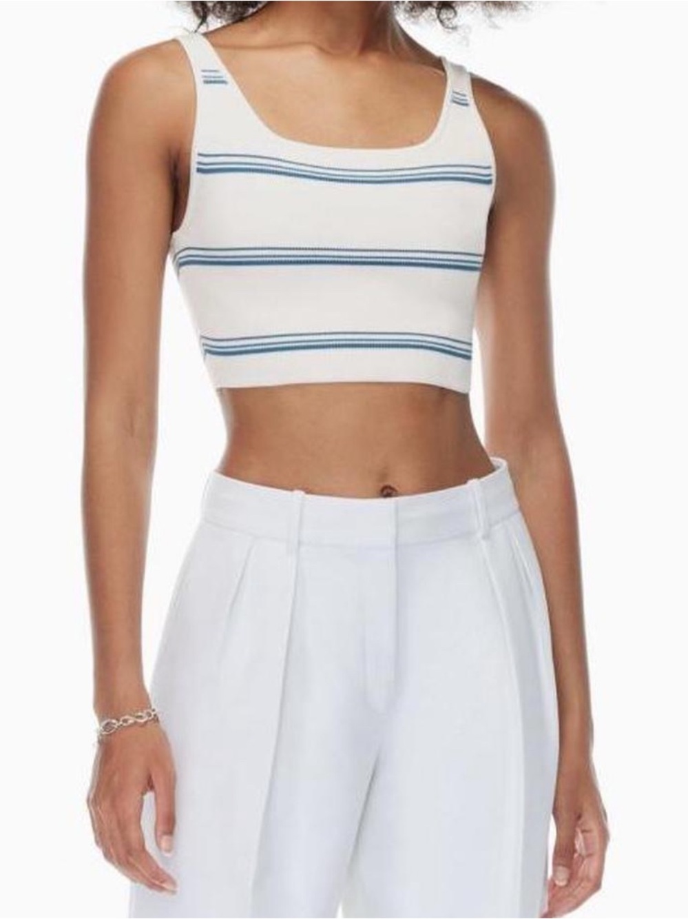 Aritzia Babaton Sculpt Knit Squareneck Cropped Tank